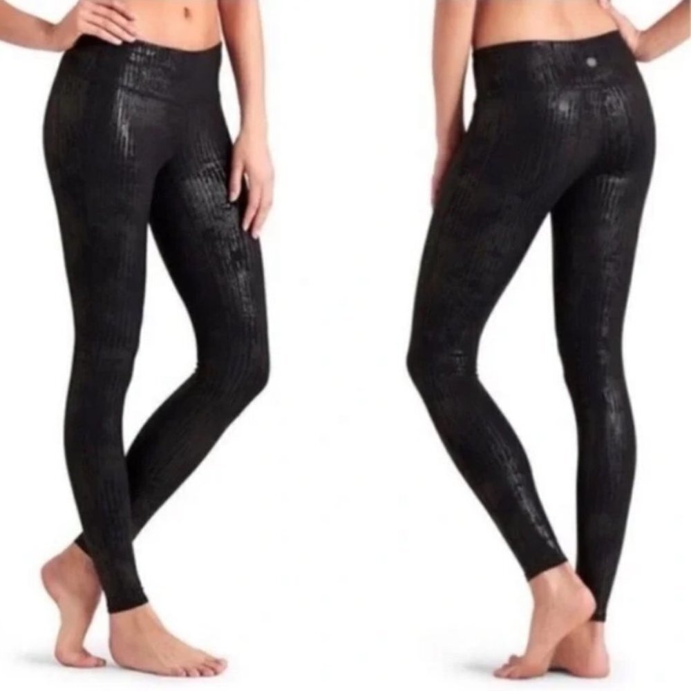 Athleta Crackle‎ Chaturanga Metallic Leggings Style 159874 Size XSmall